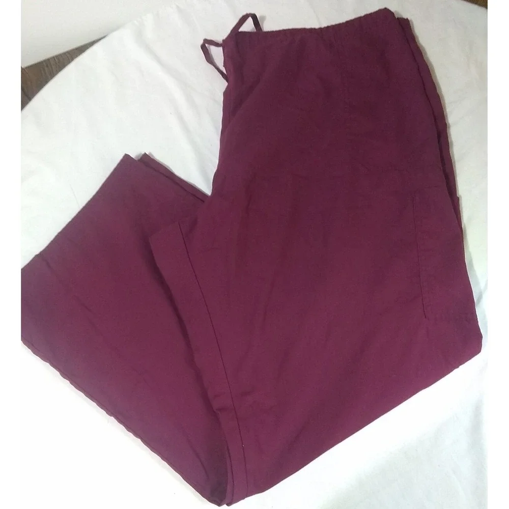 Scrub Pant 3X Scrubstar Wine Drawstring Side Pockets  Up to 44